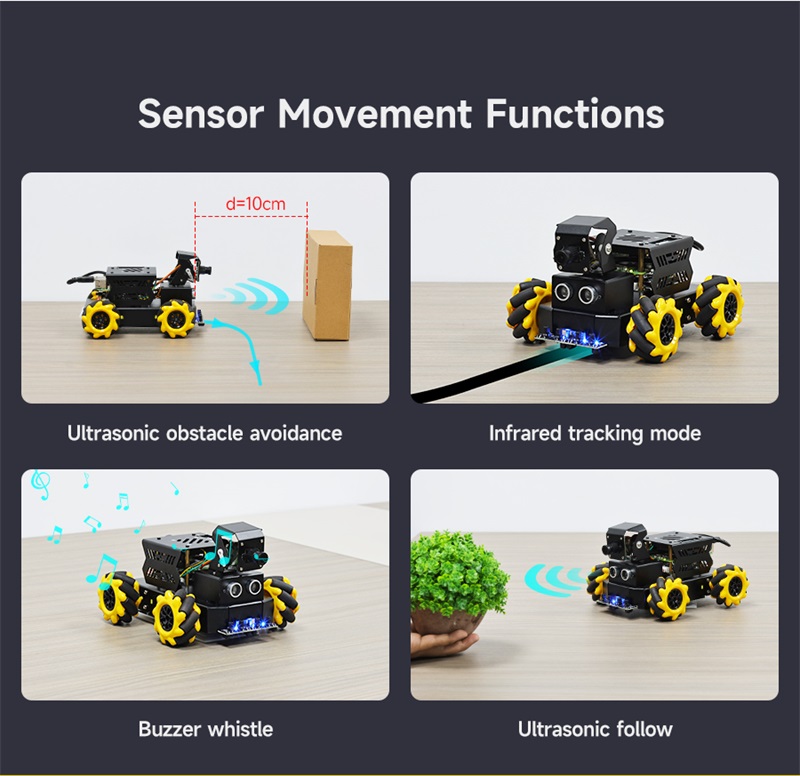 Kit de voiture robot 4WD Raspbot V2 AI basé sur Raspberry Pi 5