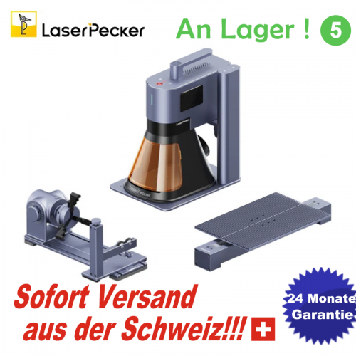 LaserPecker 5/LP5 Deluxe Graveur laser intelligent à fibre et diode de 20W avec Rotary Extension + Slide Extension