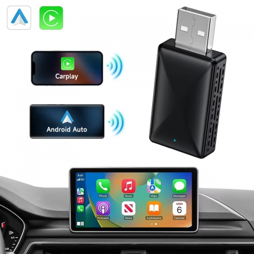 Wireless Carplay Android Auto Adapter Wifi BT Auto Connect 2 in1 Mini USB