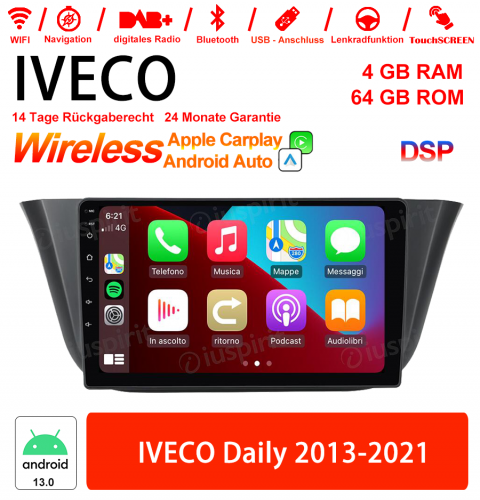 9 inch Android 13.0 car radio / multimedia 4GB RAM 64GB ROM for IVECO Daily 2013-2021