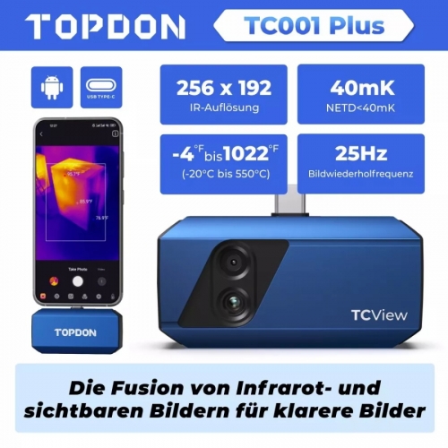 TOPDON TC001 Plus caméra thermique caméra infrarouge avec caméra visuelle 40 mk 25 Hz