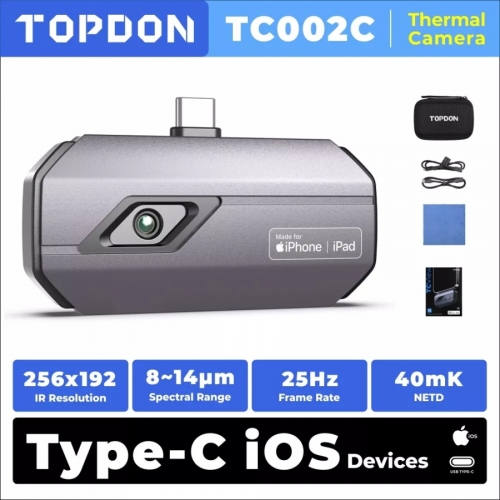 TOPDON TC002C Thermal Imaging Camera for iOS 256 x 192 IR Resolution with Type-C