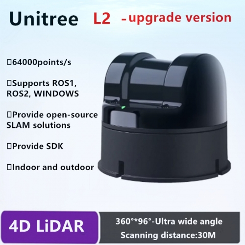 Unitree L2 Bionic 4D LiDAR Sensor 3D Scanner 360° TOF Performance Improvement for Robot Navigation and Obstacle Avoidance