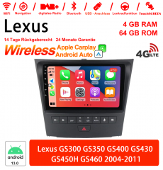 9 inch Android 13.0 car radio / multimedia 4GB RAM 64GB ROM for Lexus GS300 GS350 GS400 GS430 GS450H GS460 2004-2011