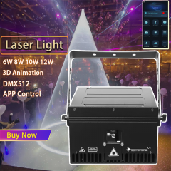 6W 8W 10W 12W RGB Vollfarb-Laserlicht APP-Steuerung Animationseffekt DMX512 DJ Disco Party Club Hochzeit Bühneneffekte