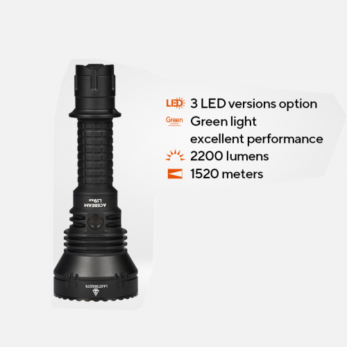 Lampe de poche de chasse L19 2.0 – 2 200 lumens, portée de plus de 84 mètres | Étanche et antichoc, rechargeable pour la chasse de nuit, en extérieur