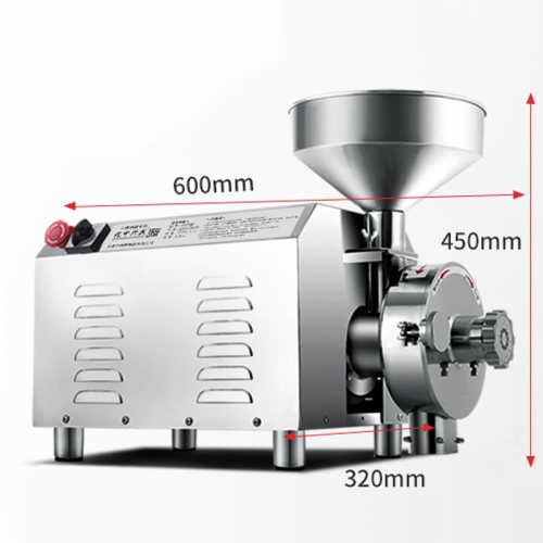 HR-3000 Electric Grain Grinder 50KG 3000W Commercial Grinding Machine for Dry Grain Soybean Corn Spice Herb Coffee Bean Wheat Rice