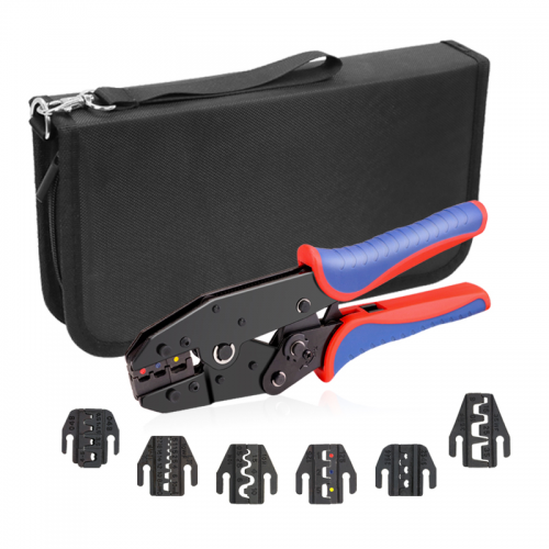 8-in-1 Crimping Tool Sets YFX Quick-Change Jaw for Shrink, Non-Insulated, Open Barrel and Non-Insulated Ferrule Pliers