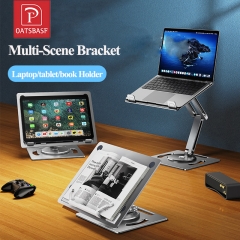 360° drehbarer Laptop-Ständer aus Aluminium, Höhenwinkeleinstellung, Tablet-Desktop-Halter, multifunktionale Lesebuchhalterung
