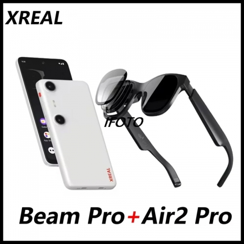 Lunettes AR XREAL Air 2 Pro avec Beam Pro - Cinéma HD portable 130 pouces (1080p) | Version mondiale pour Smart Home et Gaming