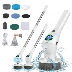 Elektrische Reinigungsbürste, 8-in-1, multifunktionale kabellose drehbare Reinigungsbürste für den Haushalt, für Badezimmer, Küche, Fenster, Toilette