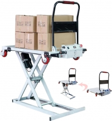 Plateforme élévatrice hydraulique, table élévatrice à ciseaux simple électrique avec chariot à 4 roues