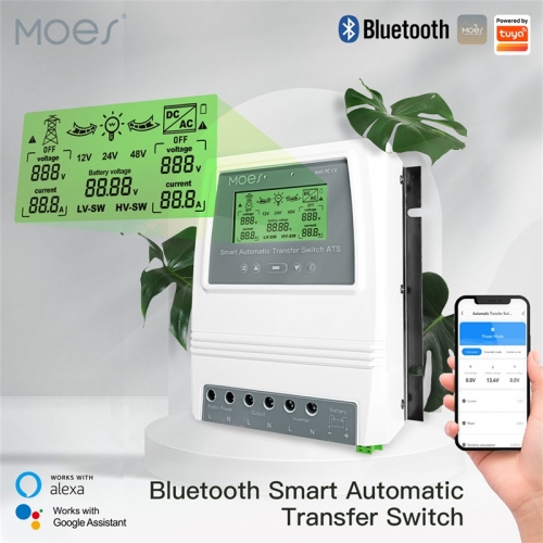 MOES Smart Dual Power Controller 80A 16KW Automatischer Transferschalter für Off Grid Solar Wind System ATS DC 12/24/48V AC 110/220V