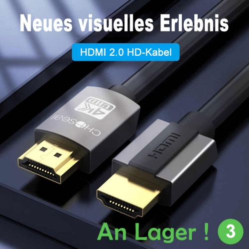 Câble HDMI CHOSEAL 2.0 | 3 Mètres | 4K/60Hz Ultra HD | Coque en Aluminium & Anti-Interférences