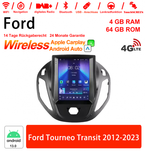 9.7 pouces Android 13.0 Autoradio / multimédia 4Go de RAM 64Go de ROM pour Ford Tourneo Transit 2012-2023