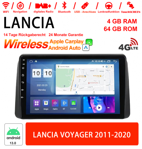 9 Zoll Android 13.0 Autoradio / Multimedia 4GB RAM 64GB ROM Für LANCIA VOYAGER 2011-2020
