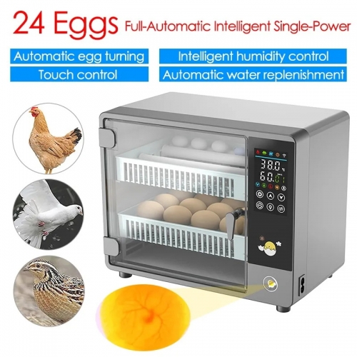 Incubateur 24 œufs, entièrement automatique, rotatif, incubateur, éclosoir, ferme, oiseau,caille,poulet, ferme avicole, incubateur, outil d'incubation