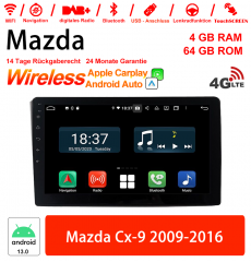 10 pouces Android 13 Autoradio/Multimédia 4Go RAM 64Go ROM Pour Mazda Cx-9 2009-2016 avec WiFi NAVI Bluetooth USB