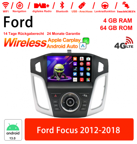 9 pouces Android 13.0 Autoradio / multimédia 4Go de RAM 64Go de ROM pour Ford Focus 2012-2018