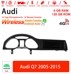 10.25 inch Qualcomm Snapdragon 665 8 Core Android 13.0 4G LTE Car Radio / Multimedia USB WiFi Carplay For Audi Q7 2005-2015