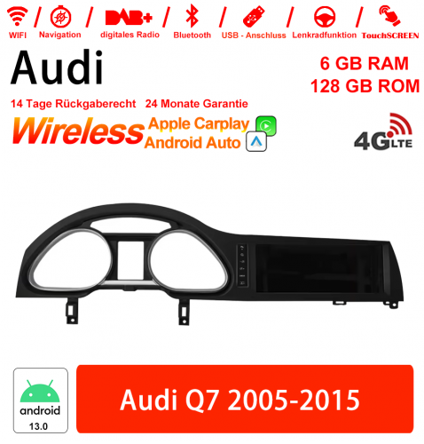 10.25" Qualcomm Snapdragon 665 Android 13.0 4G LTE Autoradio / Multimédia USB WiFi Navi Carplay Pour Audi Q7 2005-2015