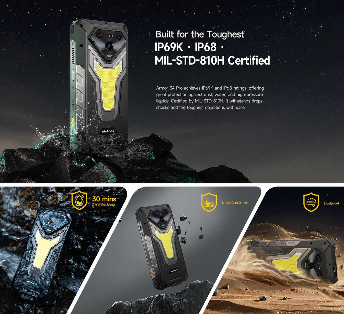 Ulefone Armor 34 Pro with integrated projector and huge battery