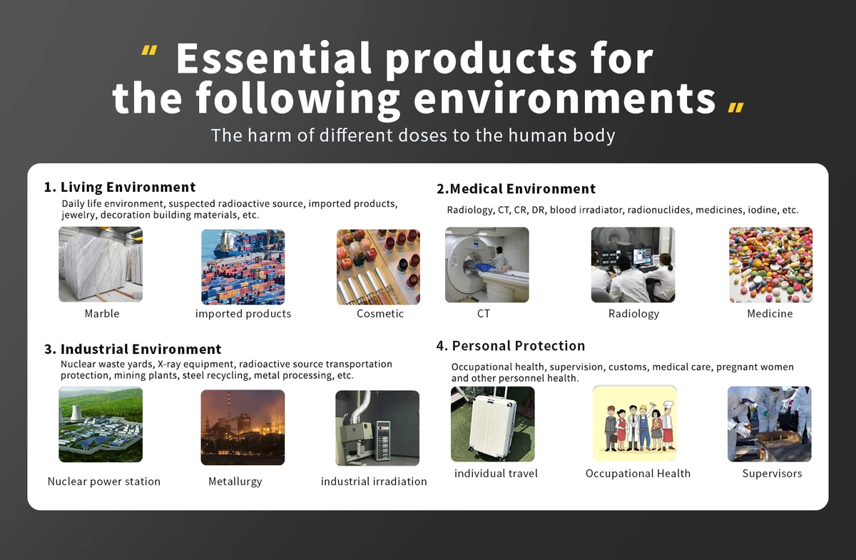 FNIRSI GC‑01 compteur Geiger avec alarme visuelle/vibreur