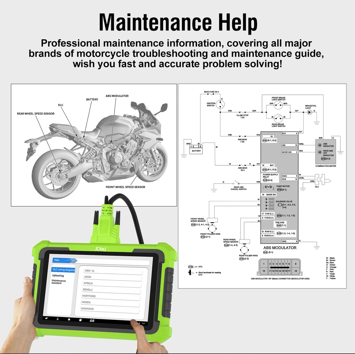 Appareil scanner diagnostic moto JDiag M400