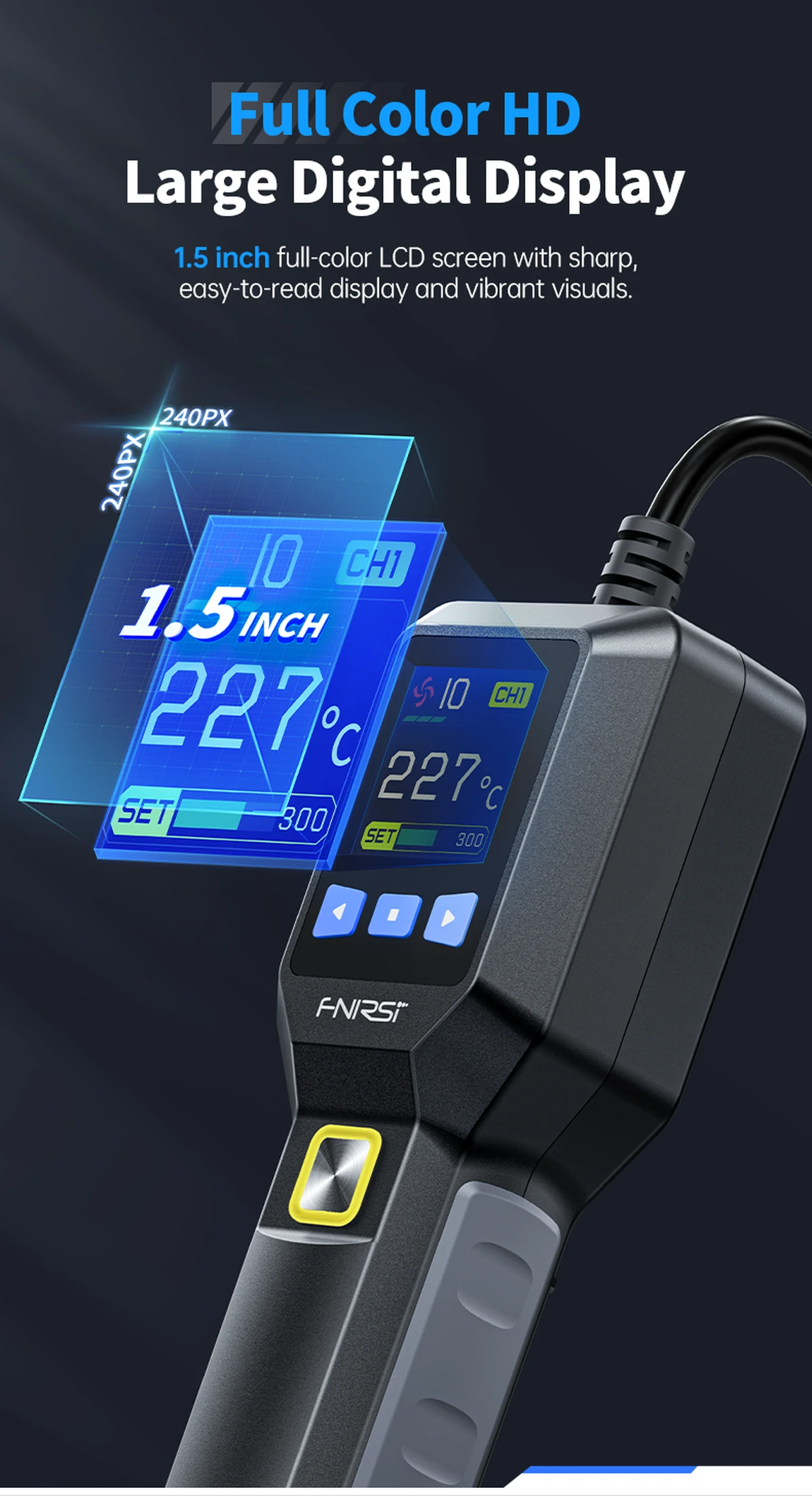 FNIRSI SAG‑55 pistolet à air chaud avec écran LCD