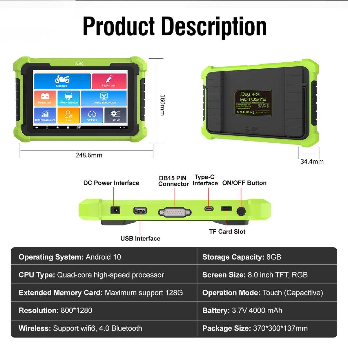 Appareil scanner diagnostic moto JDiag M400