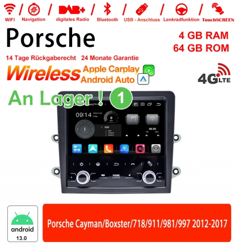 7 inch Android 13.0 4G LTE Car Radio / Multimedia 4GB RAM 64GB ROM For Porsche Cayman/Boxster/718/911/981/997 2012-2017 Built-in Carplay /Android Auto