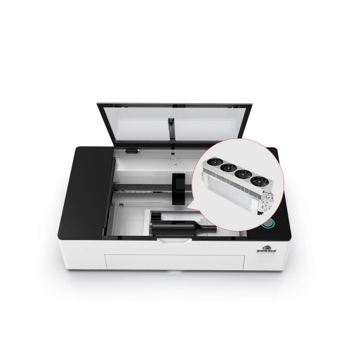 Machine de découpe et gravure laser RF pour tubes métalliques Gweike Cloud 38 W avec rotation