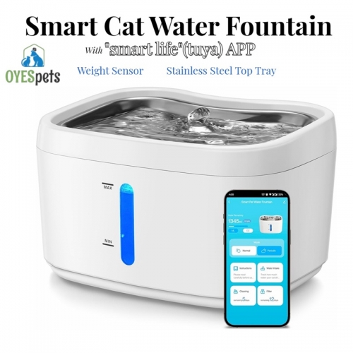 Fontaine à eau pour chat avec application connectée sans fil Fontaine à eau automatique pour animaux de compagnie de 84 oz/2,5 l