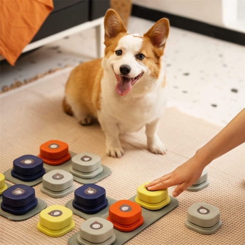 MEWOOFUN Chien Bouton Enregistrement Parlant Animal Communication Entraînement Vocal Jouet Interactif Sonnerie Cloche