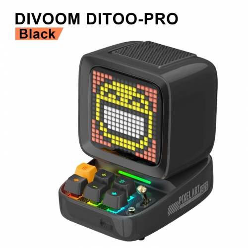 Divoom Ditoo-Pro Rétro Pixel Art Bluetooth Haut-Parleur Portable Réveil DIY Panneau d'Affichage LED, Cadeau Mignon Décoration Lumineuse pour la Maison
