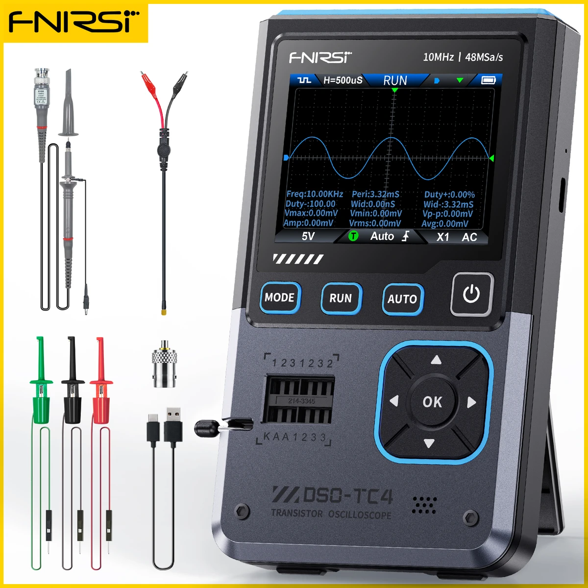 FNIRSI DSO-TC4 3-in-1 Digitaloszilloskop & Transistortester