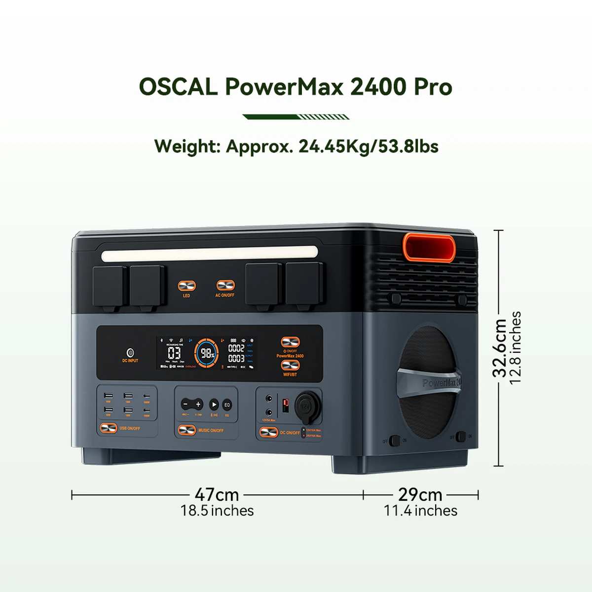 Oscal PowerMax 2400 Pro portable power station with 16 ports