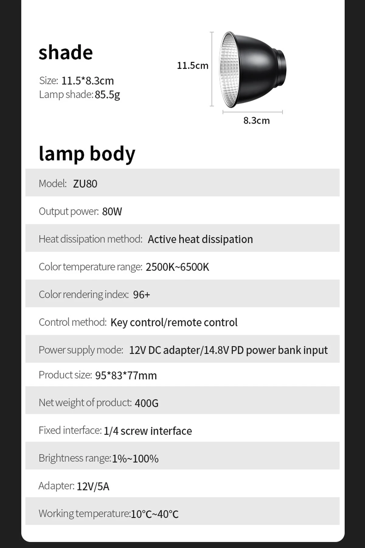 80W Bi-color Camera Light