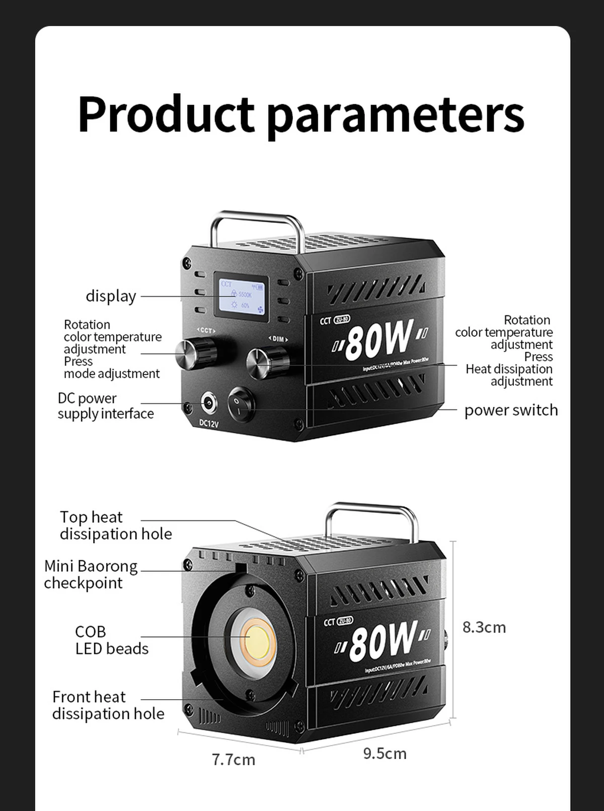 80W Bi-color Camera Light