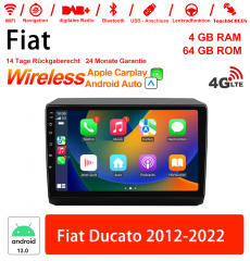 9 inch Android 13.0 car radio / multimedia 4GB RAM 64GB ROM for Fiat Ducato 2006-2022