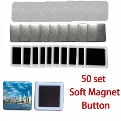 Square DIY Blank Pin Button Badge Material 50x50mm Fridge Magnets Badge Button Making