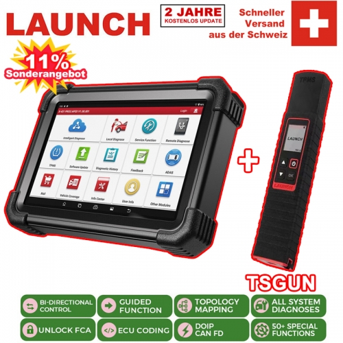 LAUNCH X431 PRO3 APEX Profi Outil d'analyse de voiture appareil de diagnostic OBD2 Scanner + LAUNCH X-431 TSGUN TPMS détecteur de pression des pneus