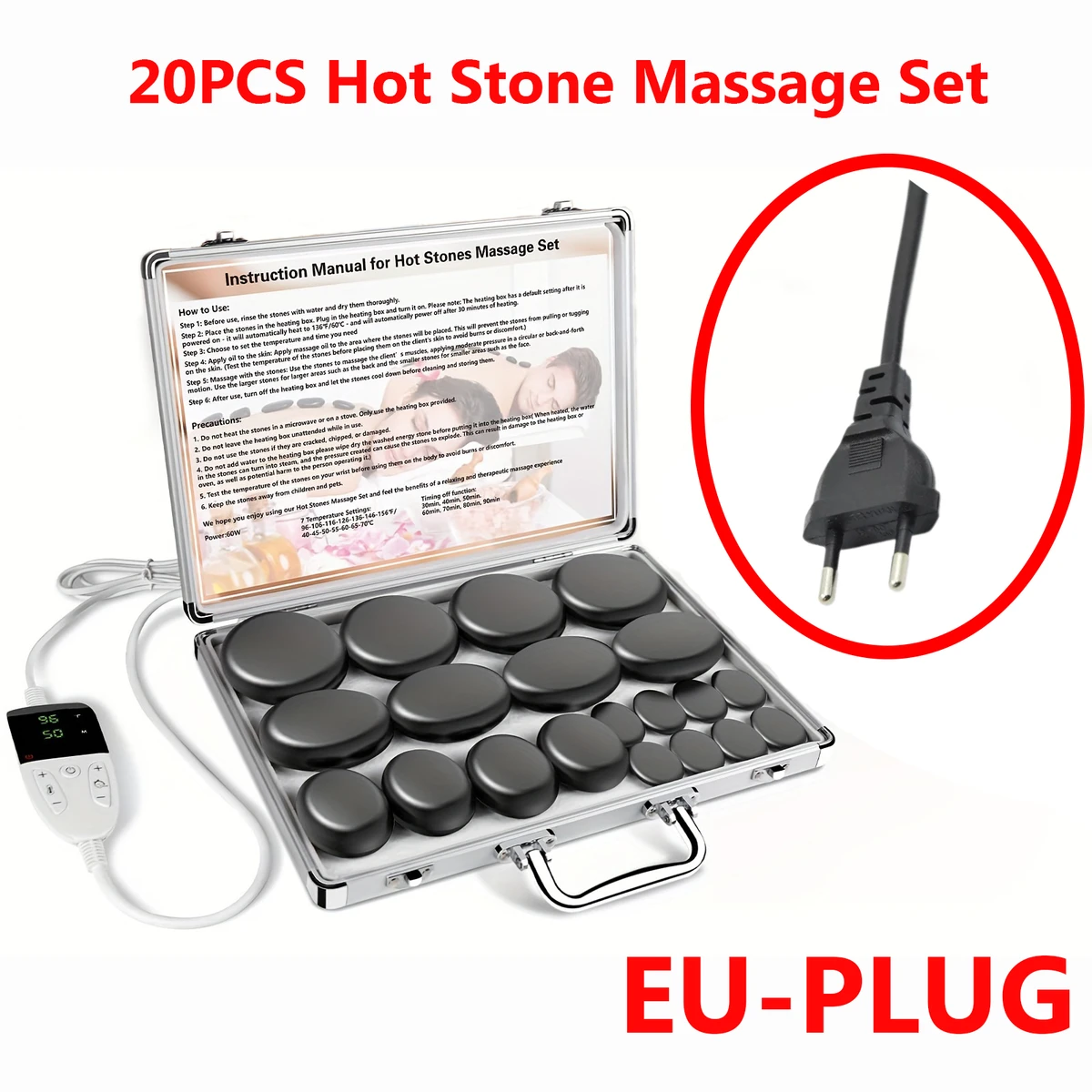 20-piece hot stone massage set