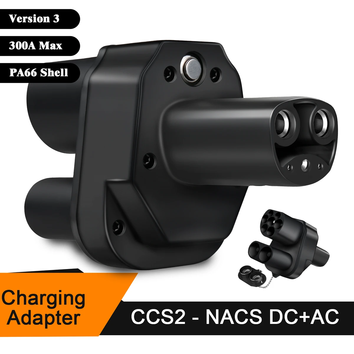 CCS2 auf Tesla AC DC Adapter 300A Passend für Tesla Model 3/X/Y Hergestellt in den USA CCS2 Combo Adapter Unterstützung CCS2 und Type2 Ladegerät