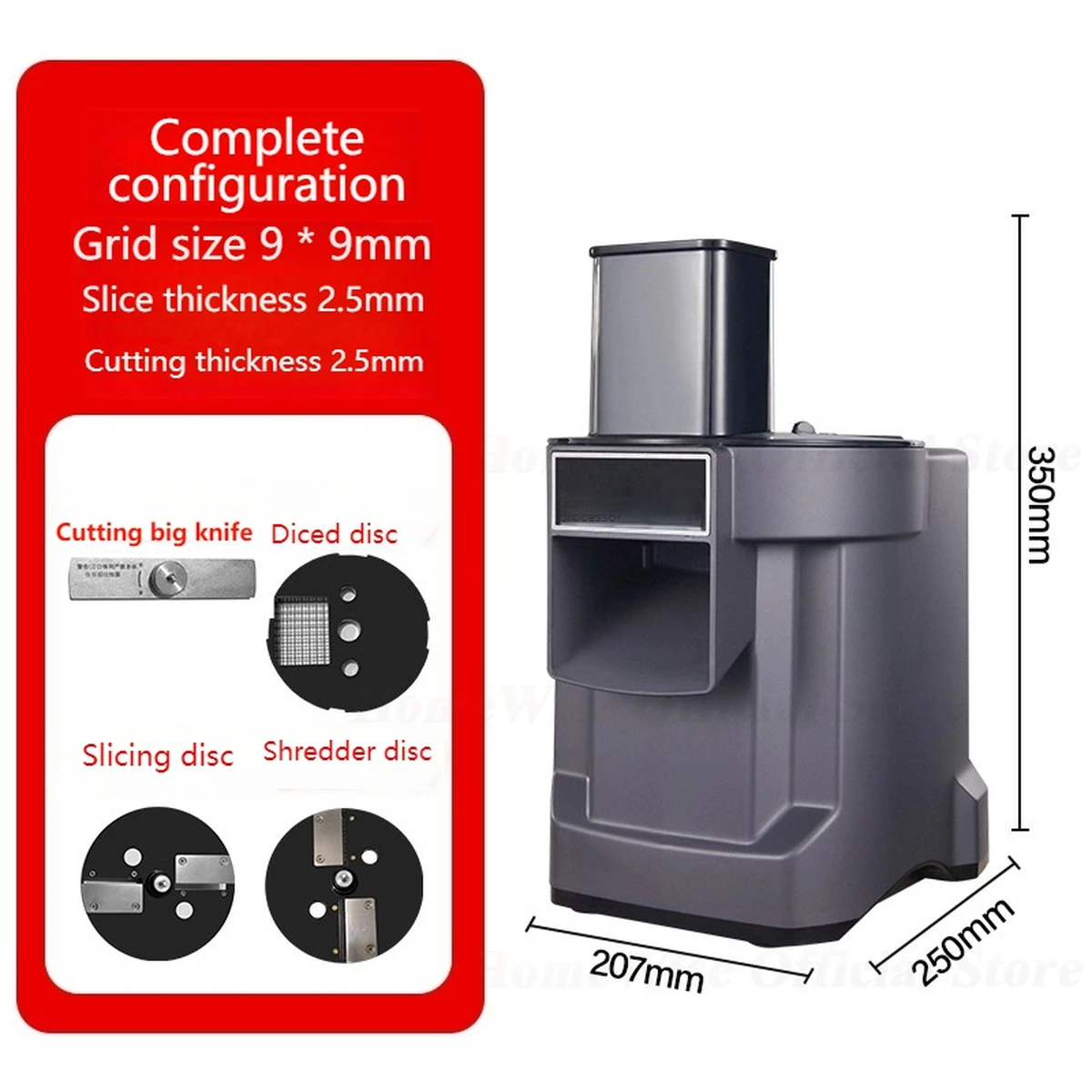 Coupe-légumes, trancher, hacher, couper en dés, robot culinaire avec cutter multifonction à 3 lames