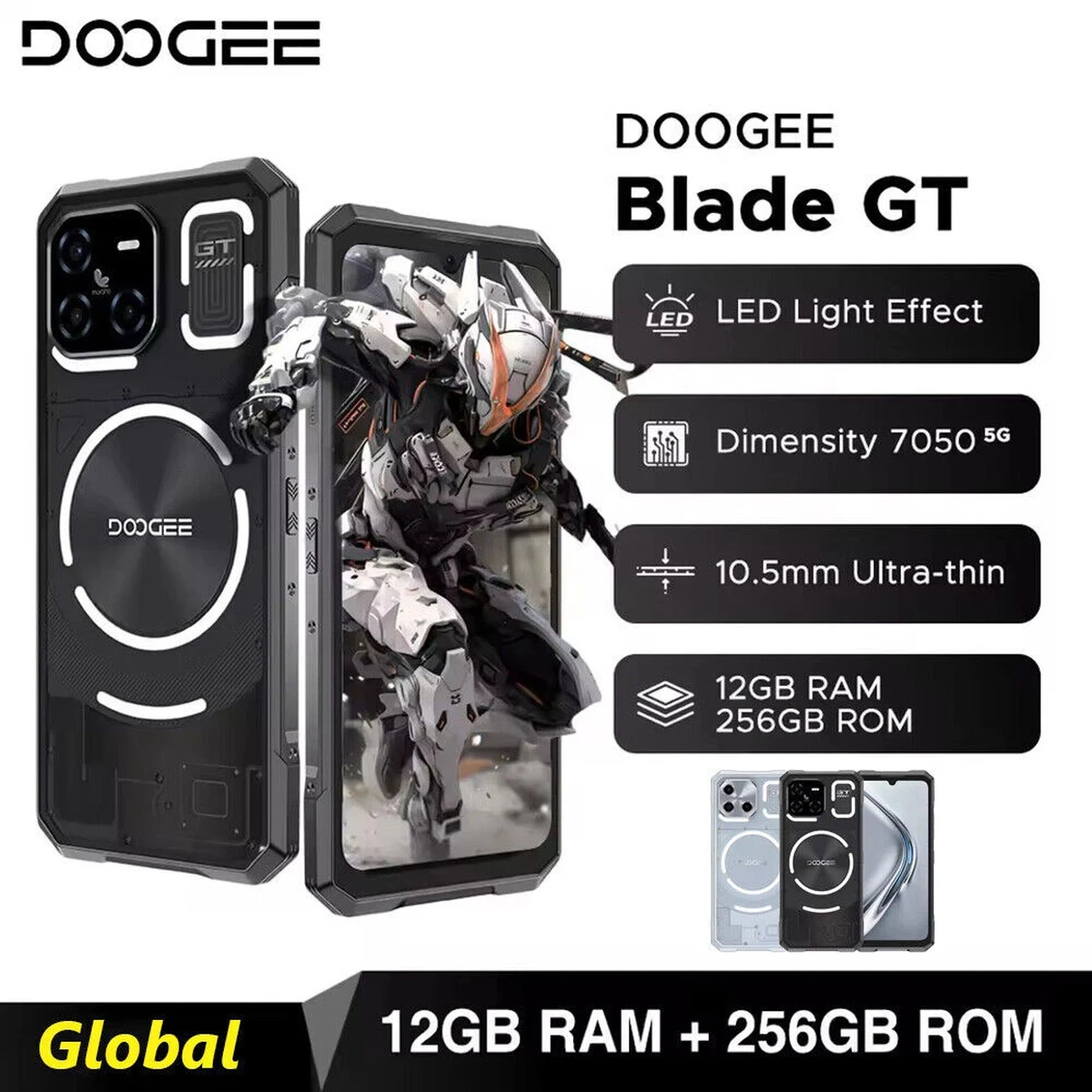 DOOGEE Blade GT 5G Android 14 6.72 inch FHD+ Rugged Smartphone 12GB RAM 256GB ROM 5500mAh Akku