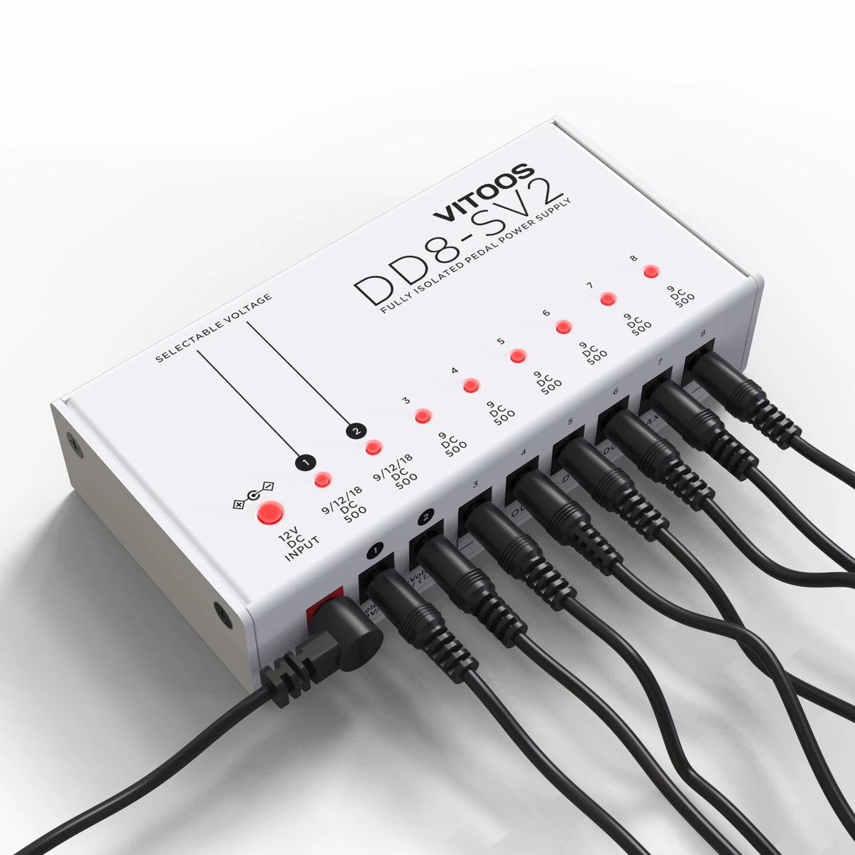 Alimentation pour pédale d'effet de mise à niveau VITOOS DD8-SV2 ISO8 entièrement isolée Ondulation du filtre Réduction du bruit Haute puissance