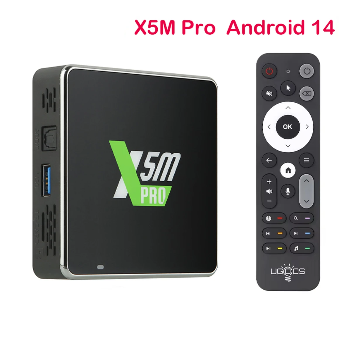 Boîtier TV intelligent Ugoos X5M Pro 4Go 32Go Android 14 Amlogic S905x5m