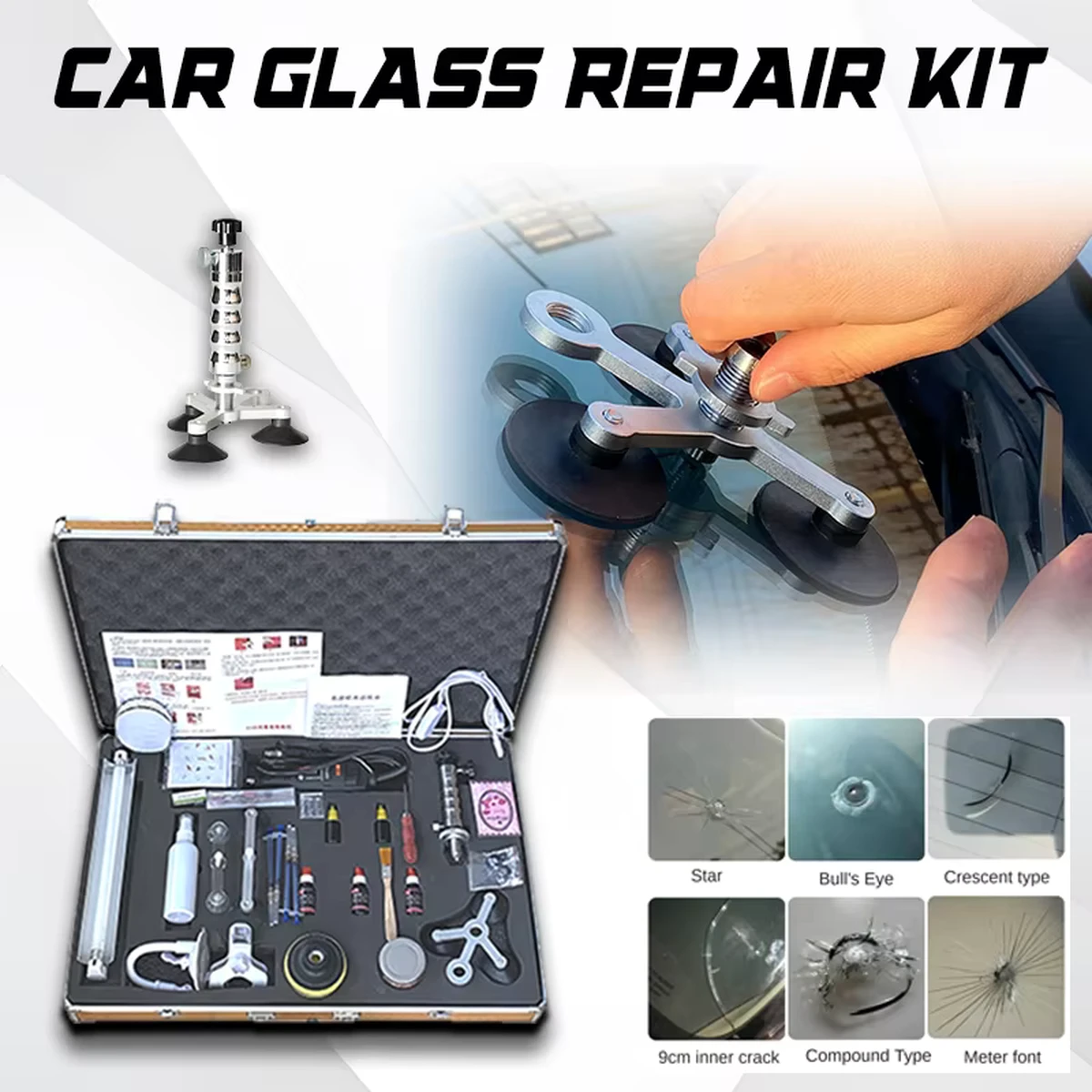 Kit de réparation de pare-brise professionnel pour vitres de voiture