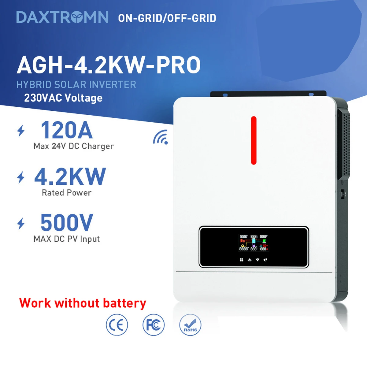 Daxtromn Hybrid-Solarwechselrichter 3,6–6,2 kW mit MPPT